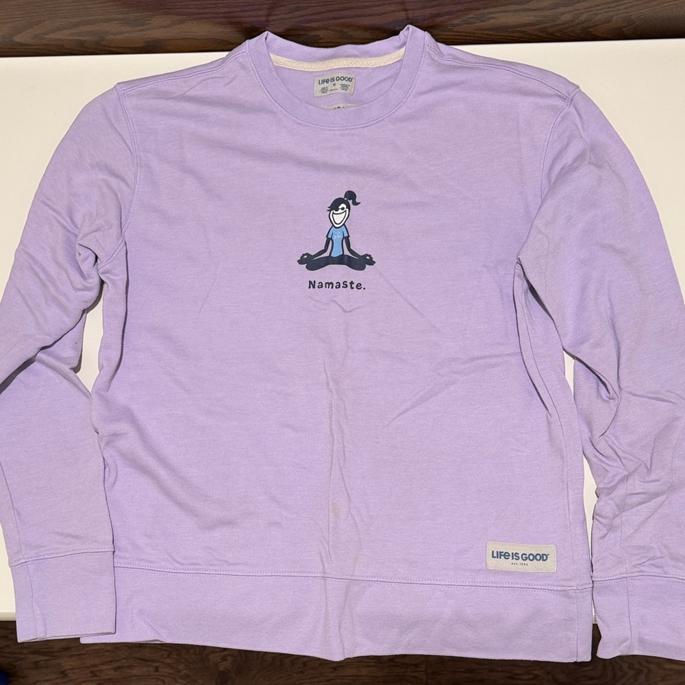 Life Is Good Lavender Namaste Sweatshirt